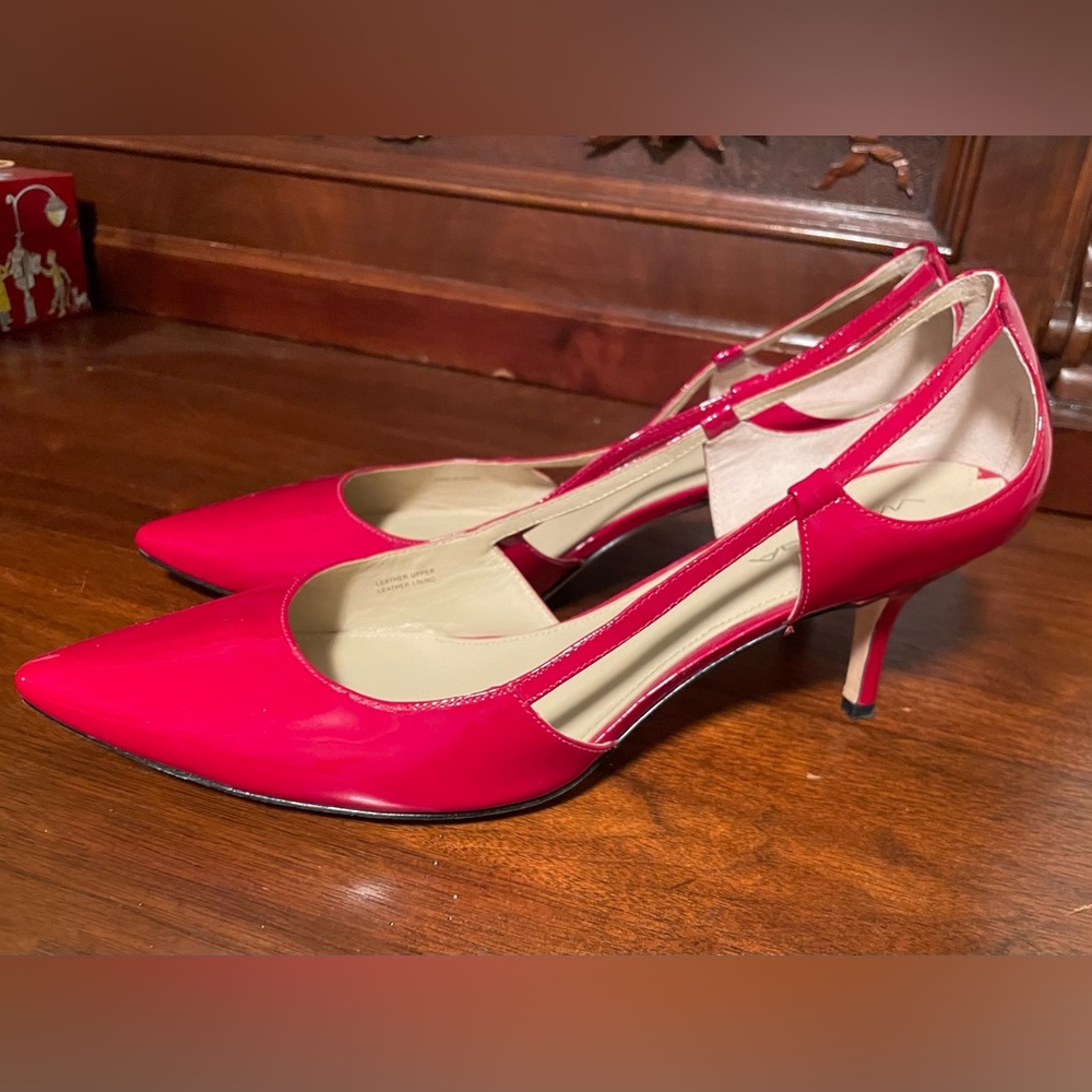 Via Spiga Red Patent Leather Slingback Heels